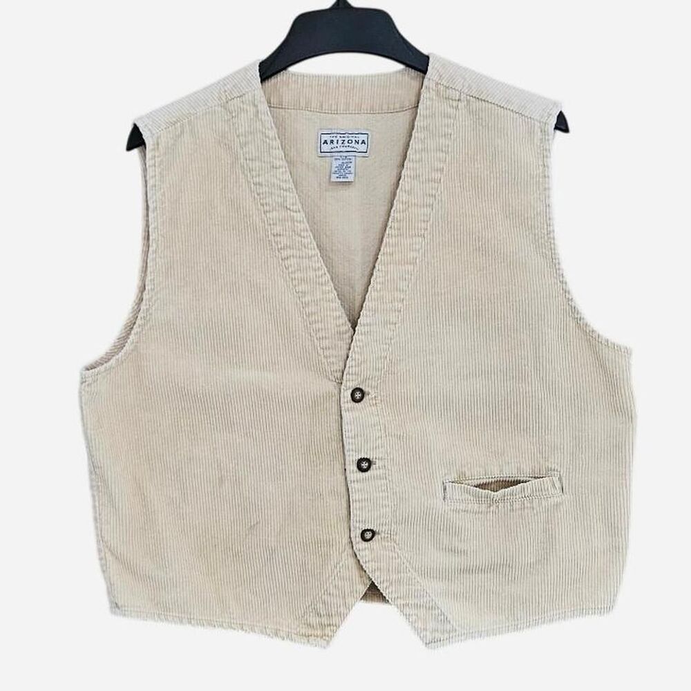 90s cottagecore western cream corduroy vest